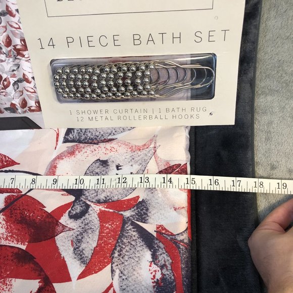 NEW Blossom & Vine 14 Piece Bath Set Shower Curtain Set With Bath Rug - Picture 10 of 10